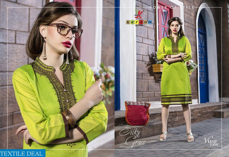 kersom vivo Wholesale kora Silk Ready made kurtis
